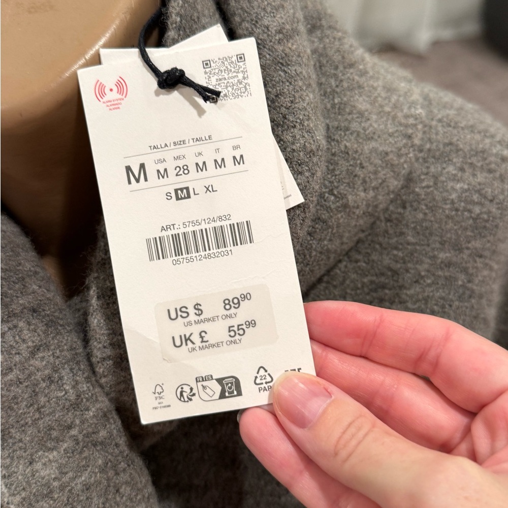Zara Gray Scarf Knit Cardigan - Picture 8 of 8